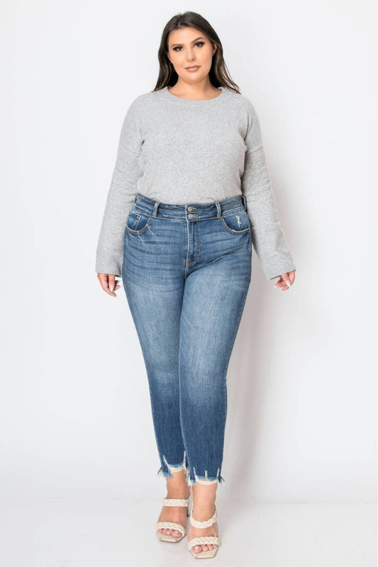 PLUS CORSET HIGH RISE ANKLE LENGTH SKINNY