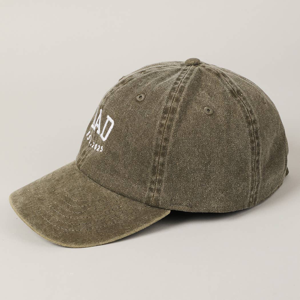 DAD EST.2025 Lettering Embroidery Baseball Cap