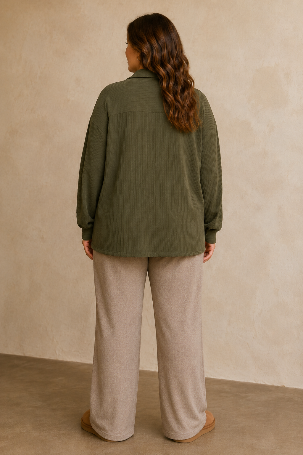 Plus Size Corduroy Shacket