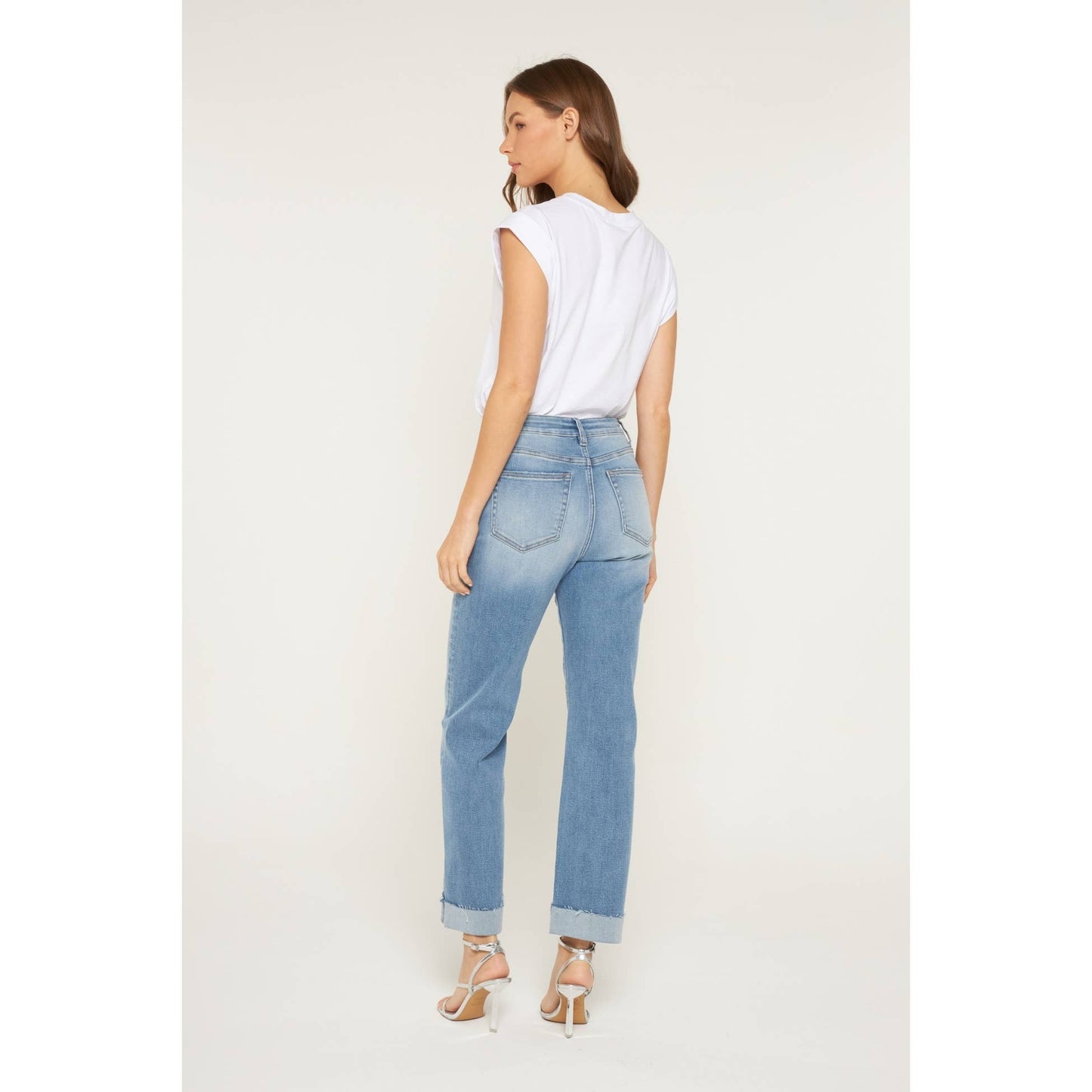 HIGH RISE STRAIGHT LEG WITH CUFFED HEM
