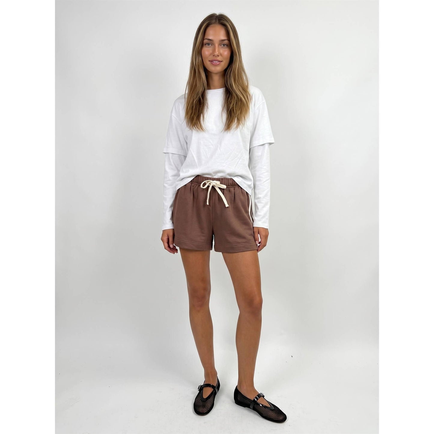 Side stripe drawstring shorts