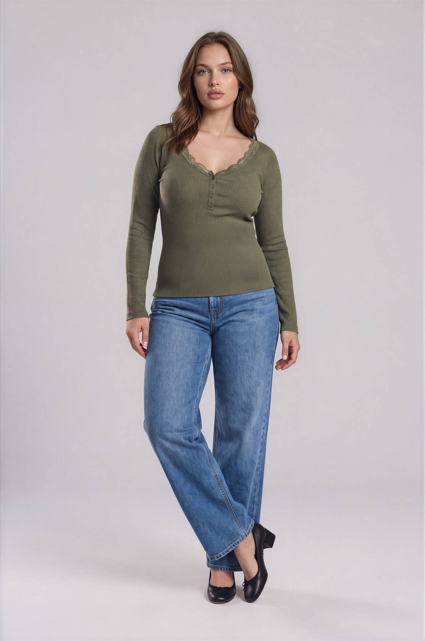 PLUS LACE SWEATER KNIT TOP