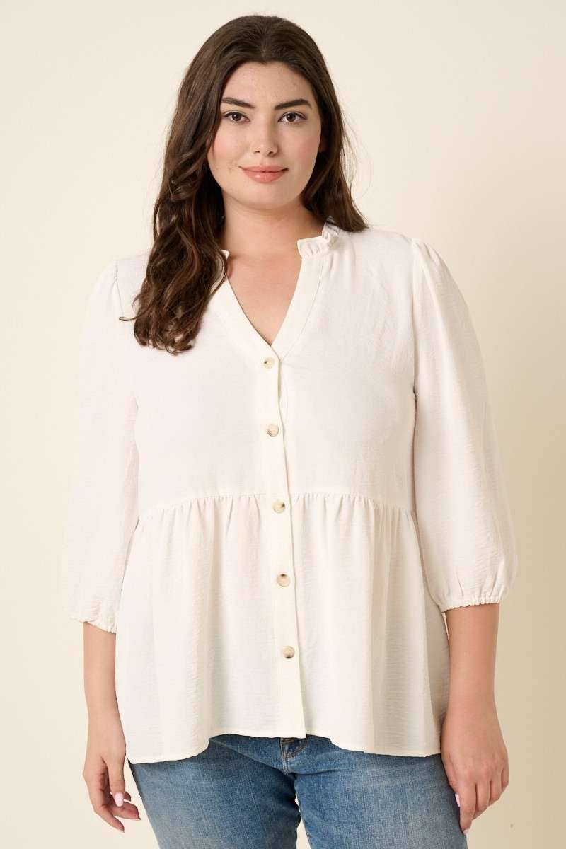 RUFFLE BABYDOLL BLOUSE