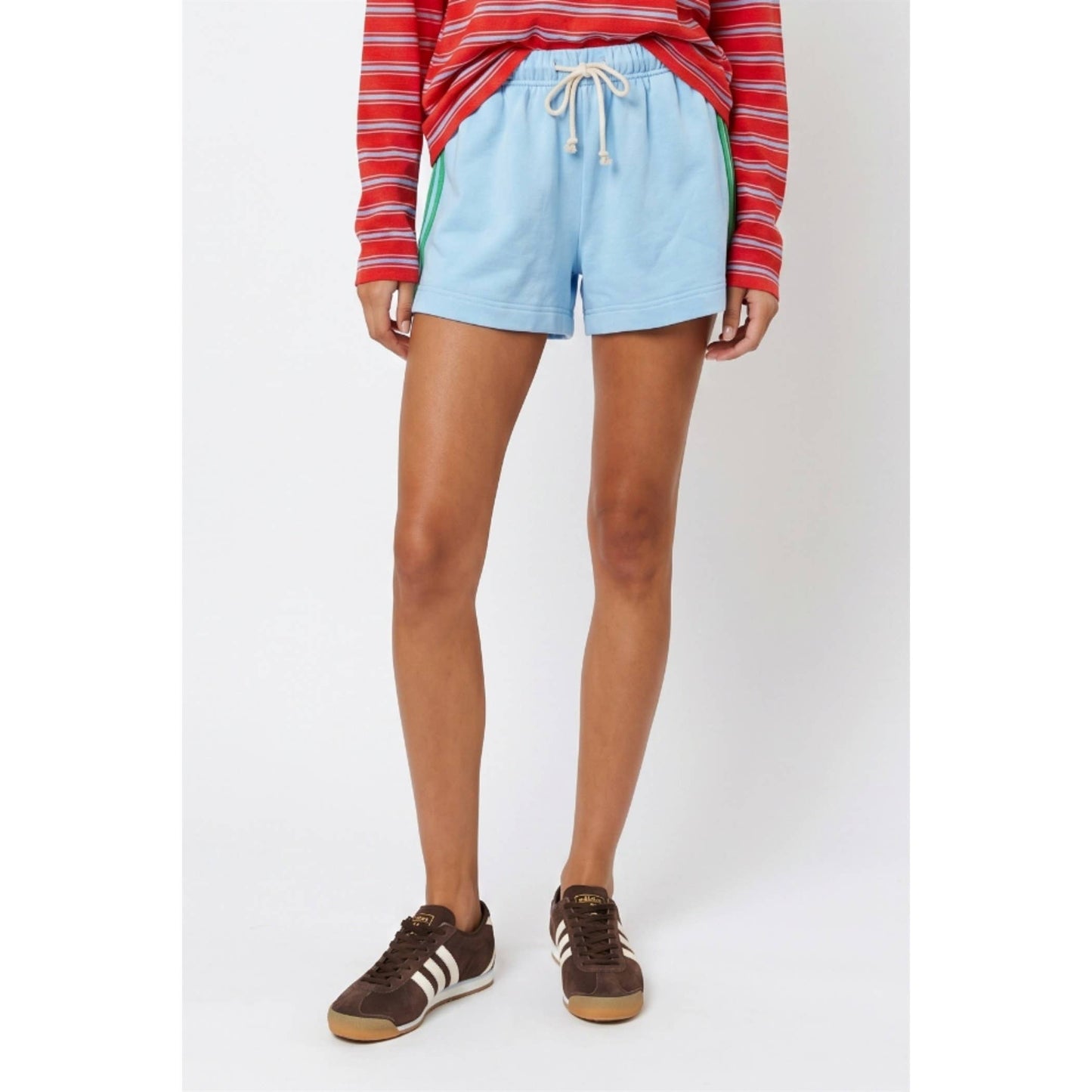 Side stripe drawstring shorts
