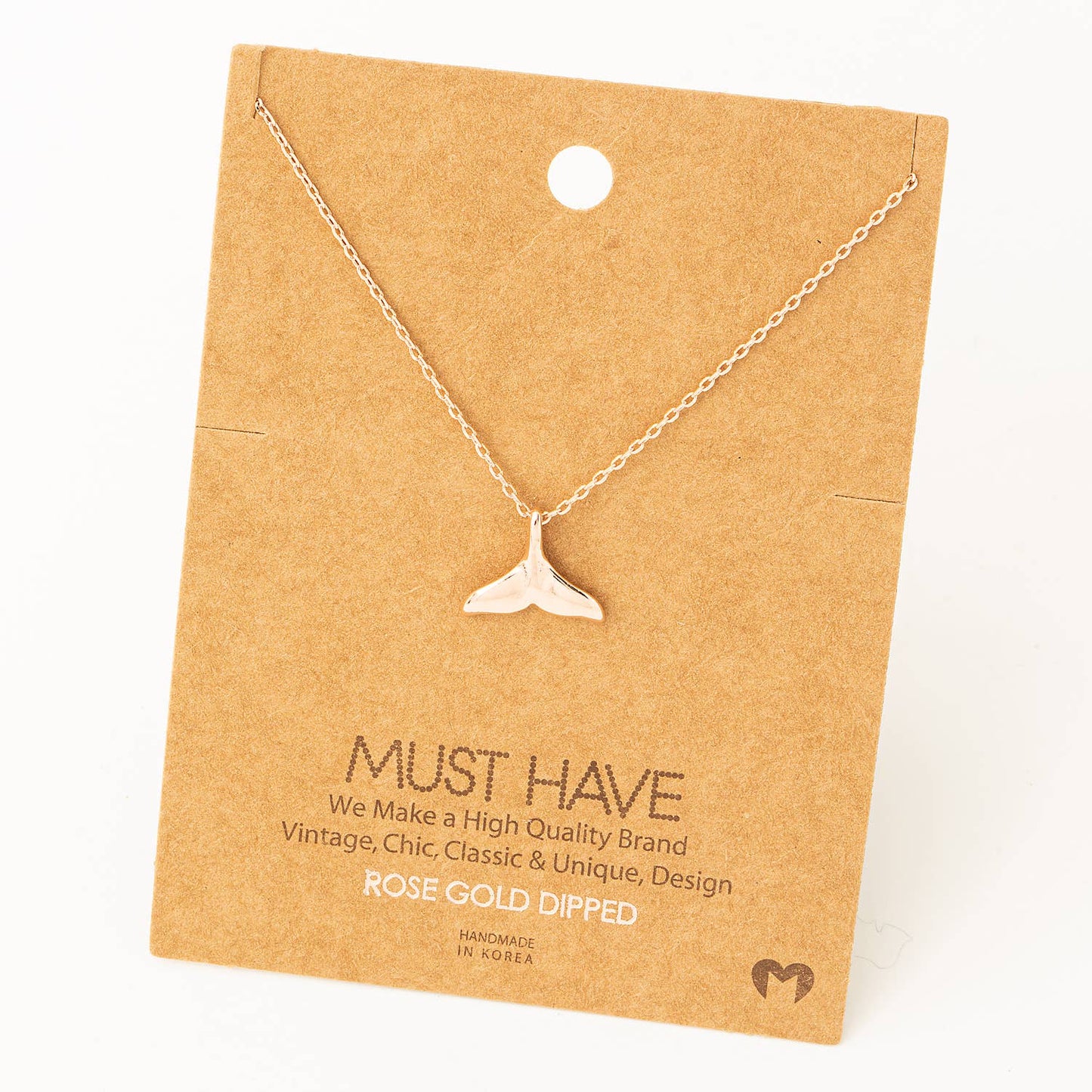 Gold Dipped Fish Tail Pendant Necklace