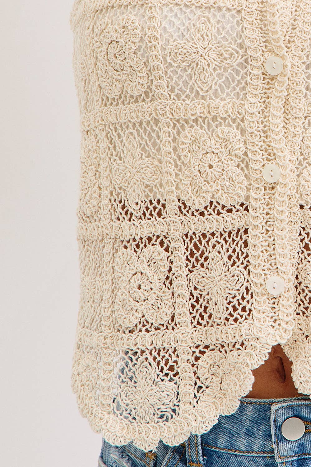 FLORALCROCHET LACE VEST