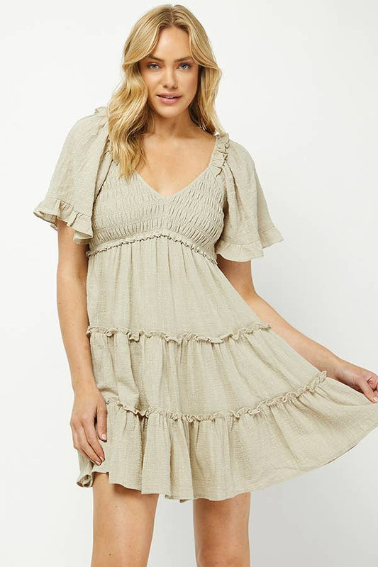 Ruffled Tiered Smocked Dress