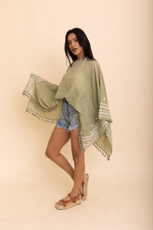 Flowy Cultural Aztec Embroidered Tunic
