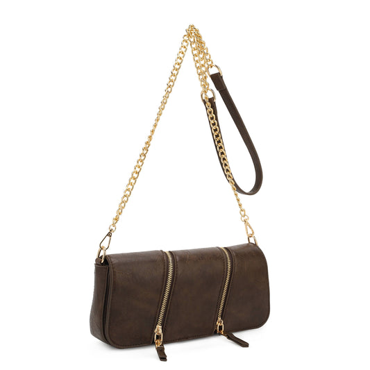 Beatrice Double Zipper Convertible Crossbody Bag