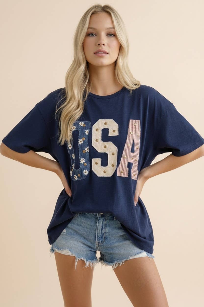 Studded USA Graphic Tee