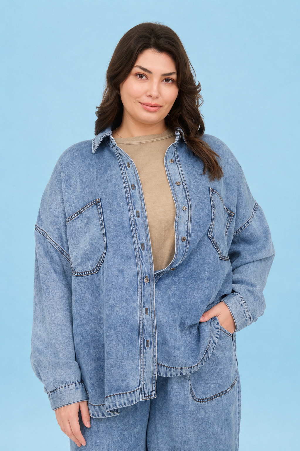 PLUS CHAMBRAY BUTTON DOWN