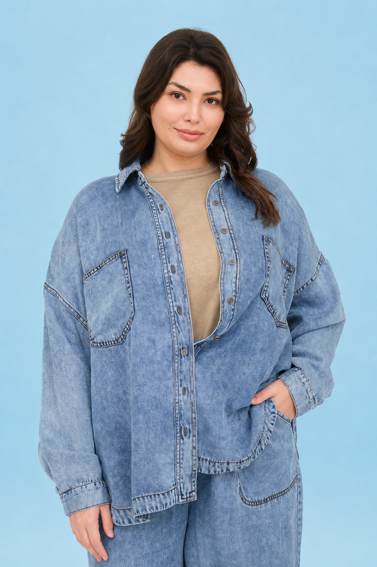 PLUS CHAMBRAY BUTTON DOWN
