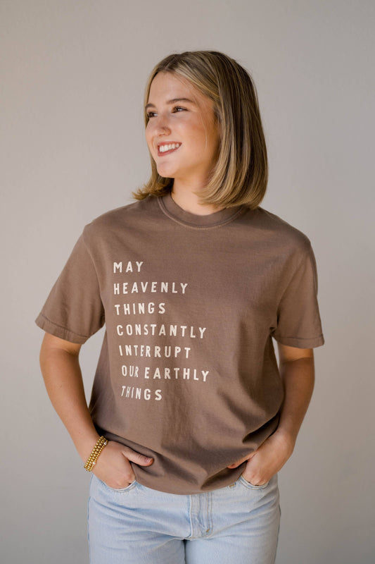 Heavenly Things Tee- Vintage Brown