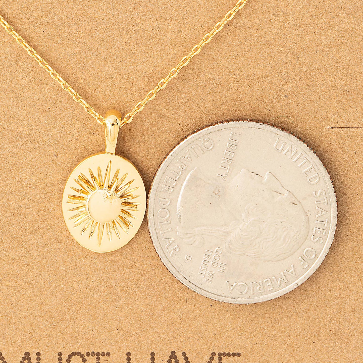 Shining Sun Oval Pendant Necklace