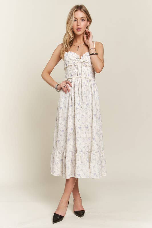 RUFFLED TOP MIDI DRESS - CED3622
