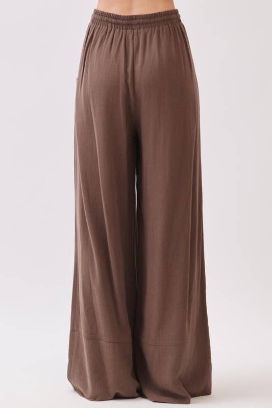 Solid Wide Leg Pants - VEP700005A