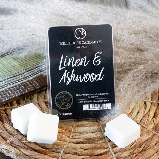 5.5 oz Wax Melts: Linen & Ashwood