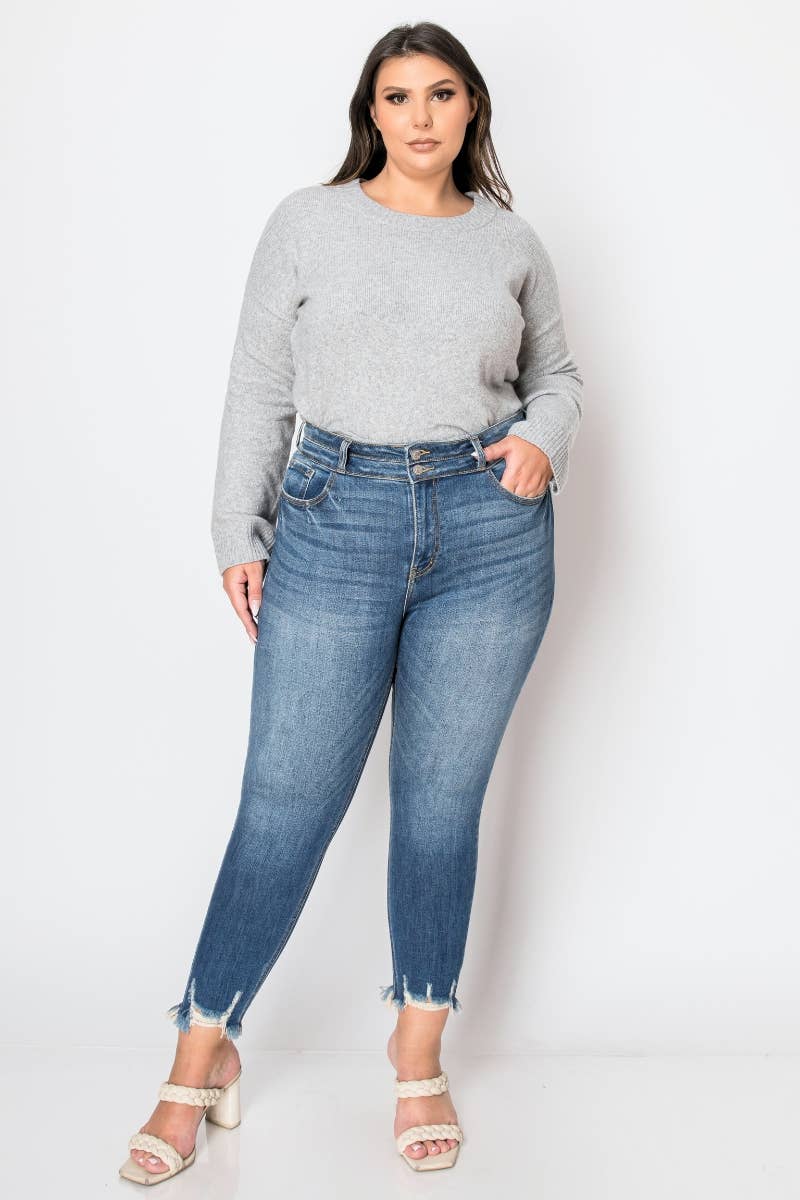 PLUS CORSET HIGH RISE ANKLE LENGTH SKINNY