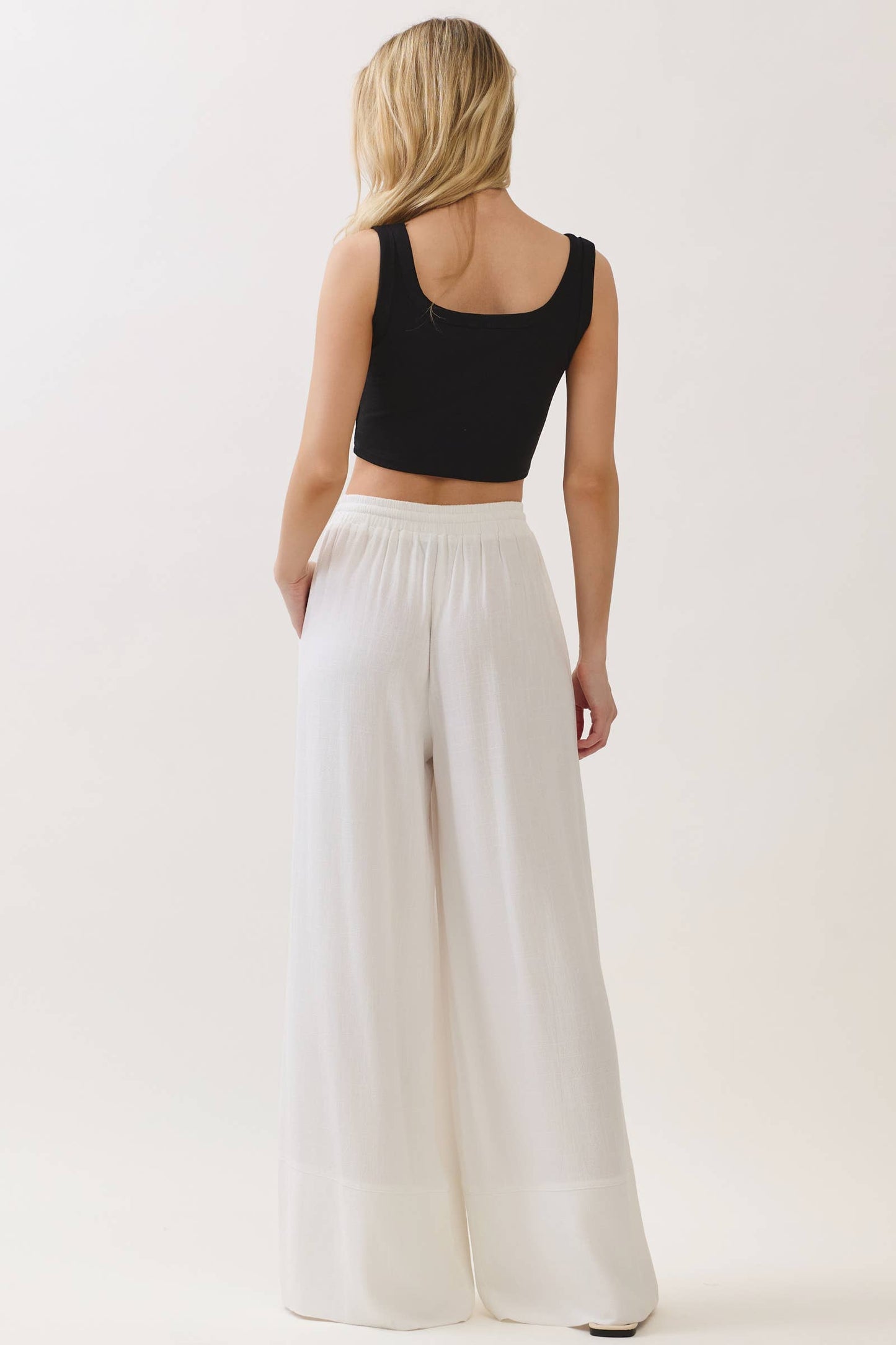 Solid Wide Leg Pants - VEP700005A