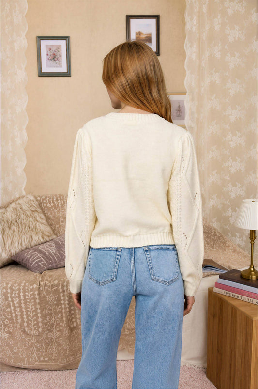 EMBROIDERED  KNIT CARDIGAN