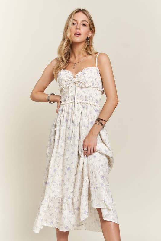 RUFFLED TOP MIDI DRESS - CED3622