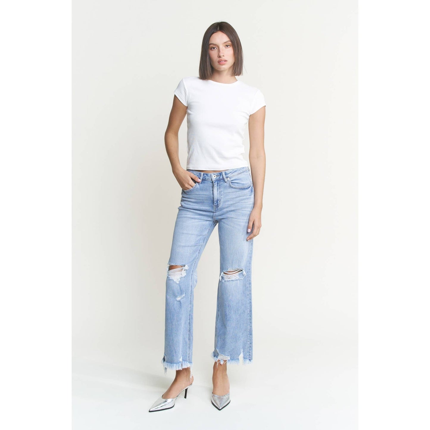 SUPER HIGH DISTRESSED JEANS