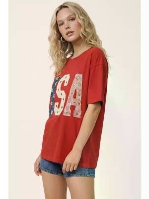 Studded USA Graphic Tee