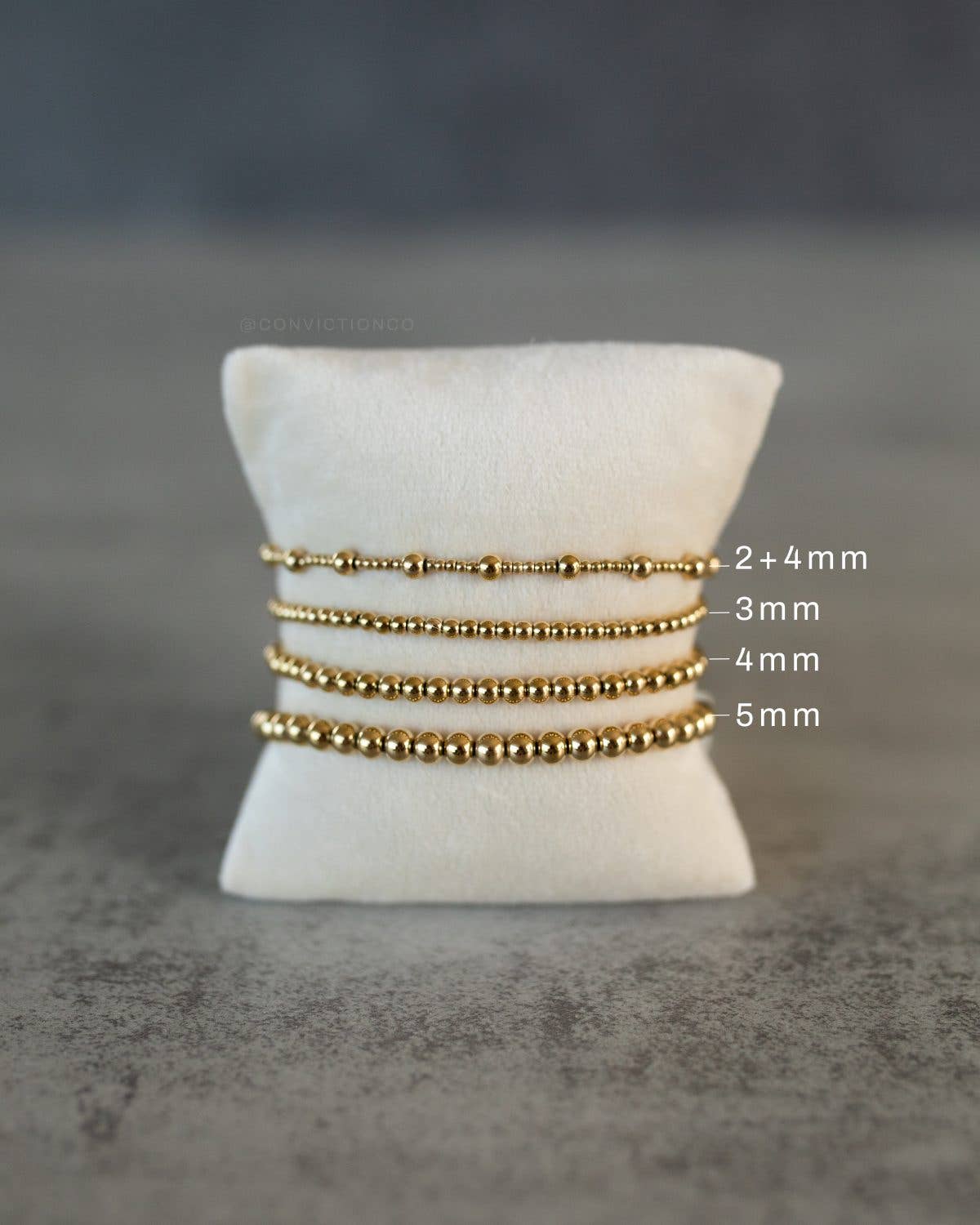 3mm Gold Bead Stacking Bracelet