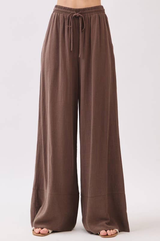 Solid Wide Leg Pants