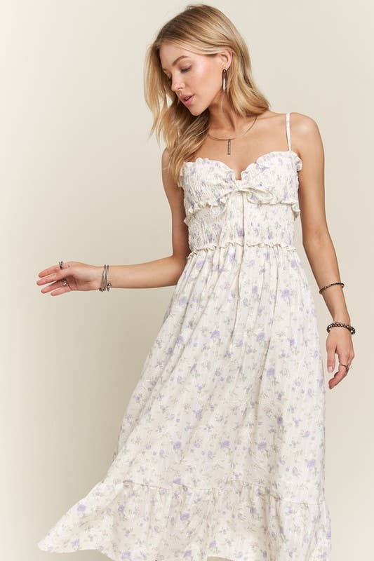 RUFFLED TOP MIDI DRESS - CED3622