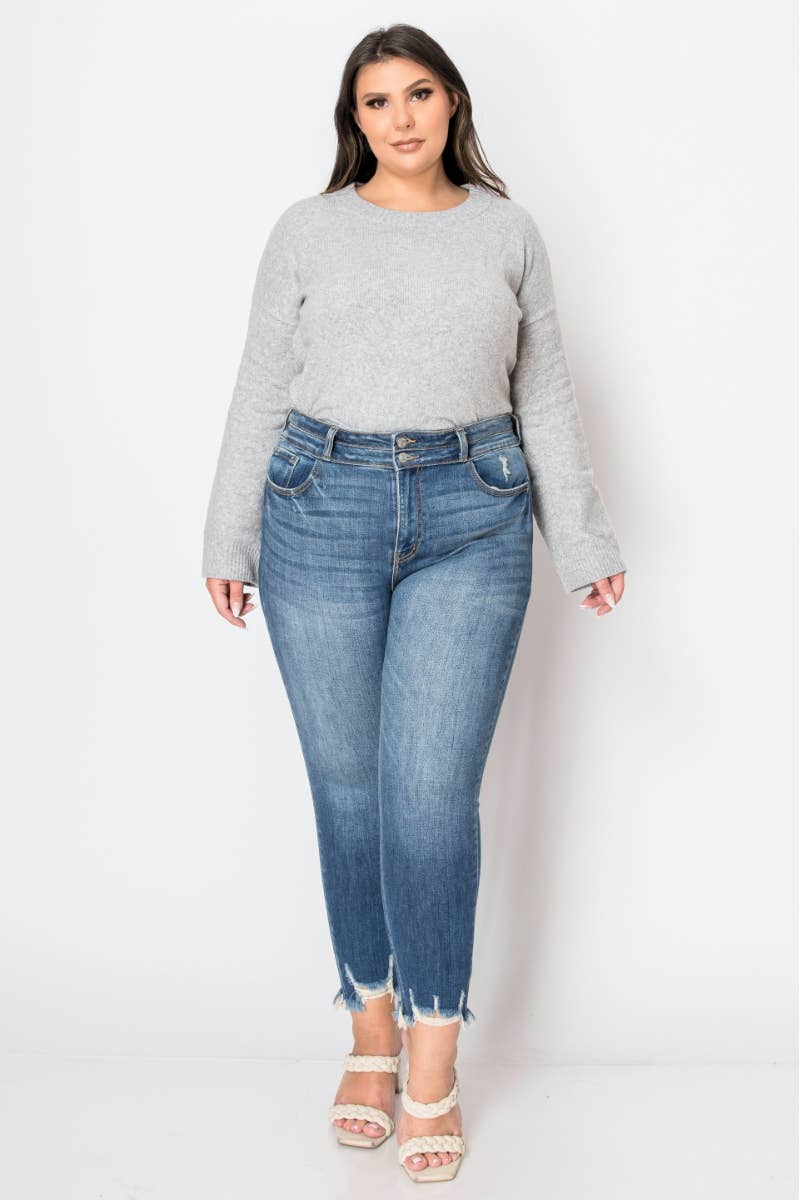 PLUS CORSET HIGH RISE ANKLE LENGTH SKINNY