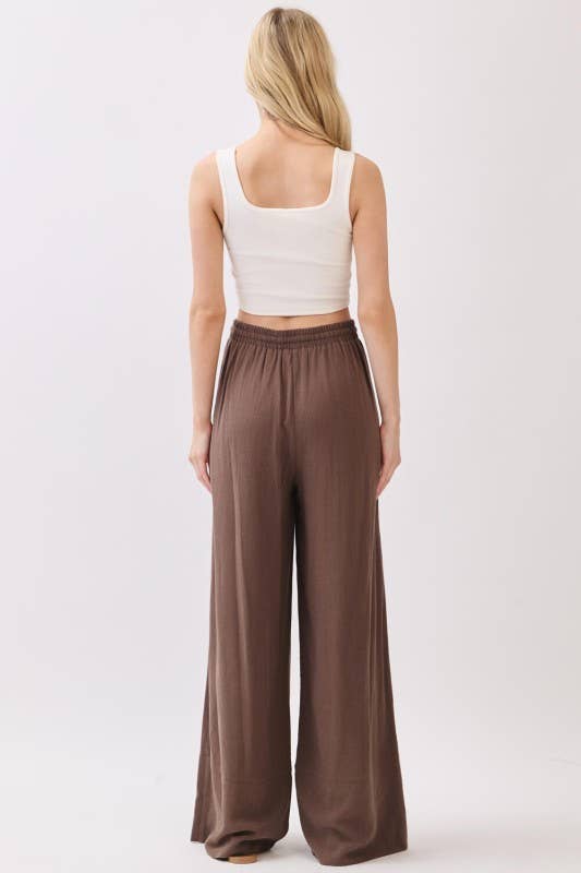 Solid Wide Leg Pants - VEP700005A