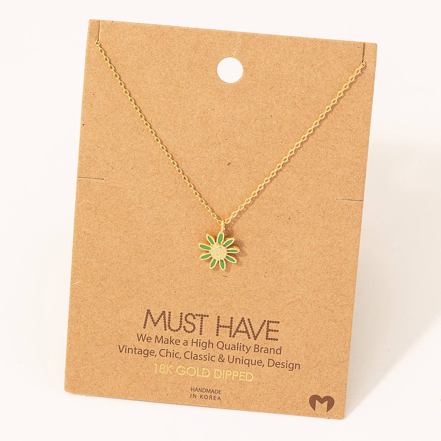 Dainty Daisy Flower Pendant Necklace
