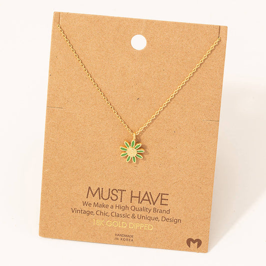 Dainty Daisy Flower Pendant Necklace