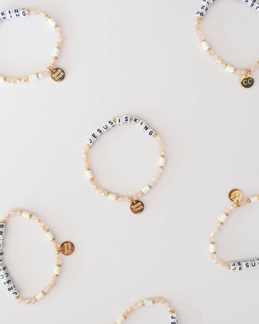 Jesus is King - Christian Beaded Word Bracelet