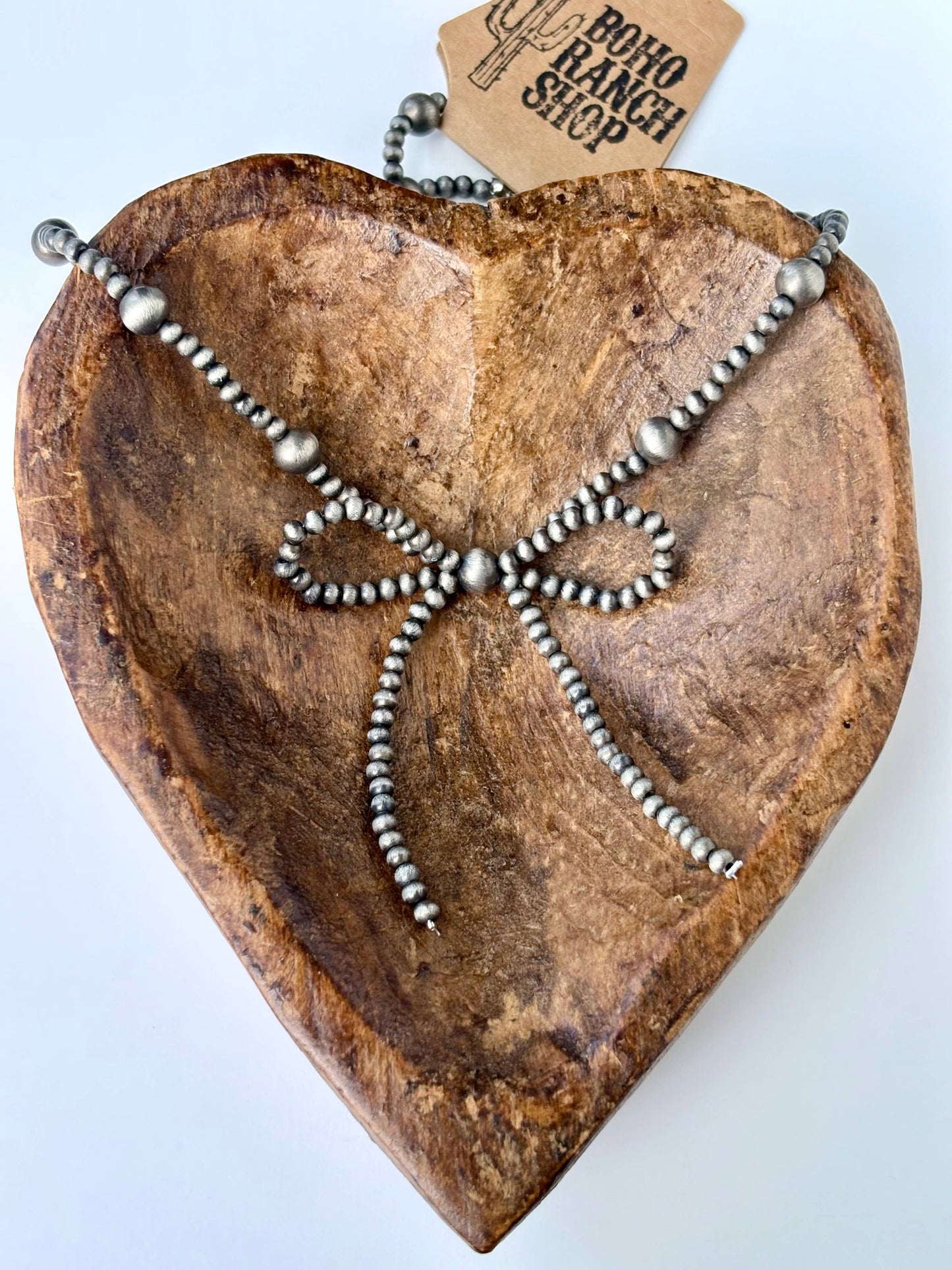 Navajo Pearl Bead Bow Necklace
