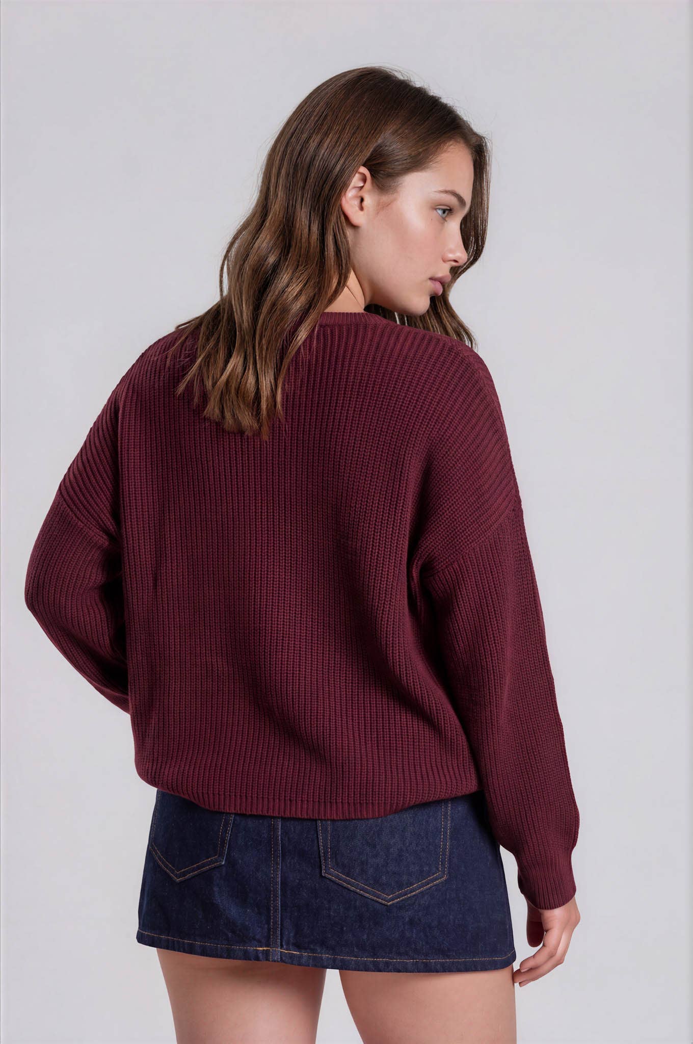 PLUS  LONG SLEEVE KNIT SWEATER