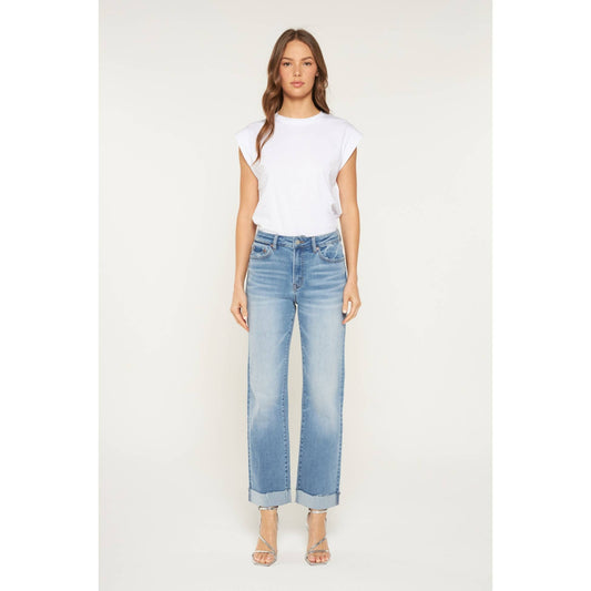 HIGH RISE STRAIGHT LEG WITH CUFFED HEM