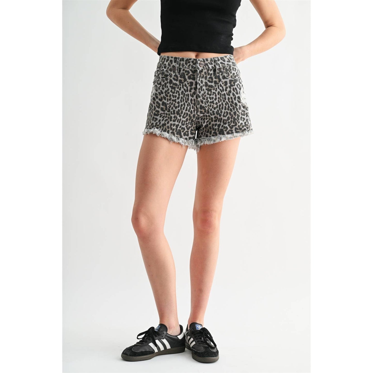 HIGH RISE LEOPARD SHORTS