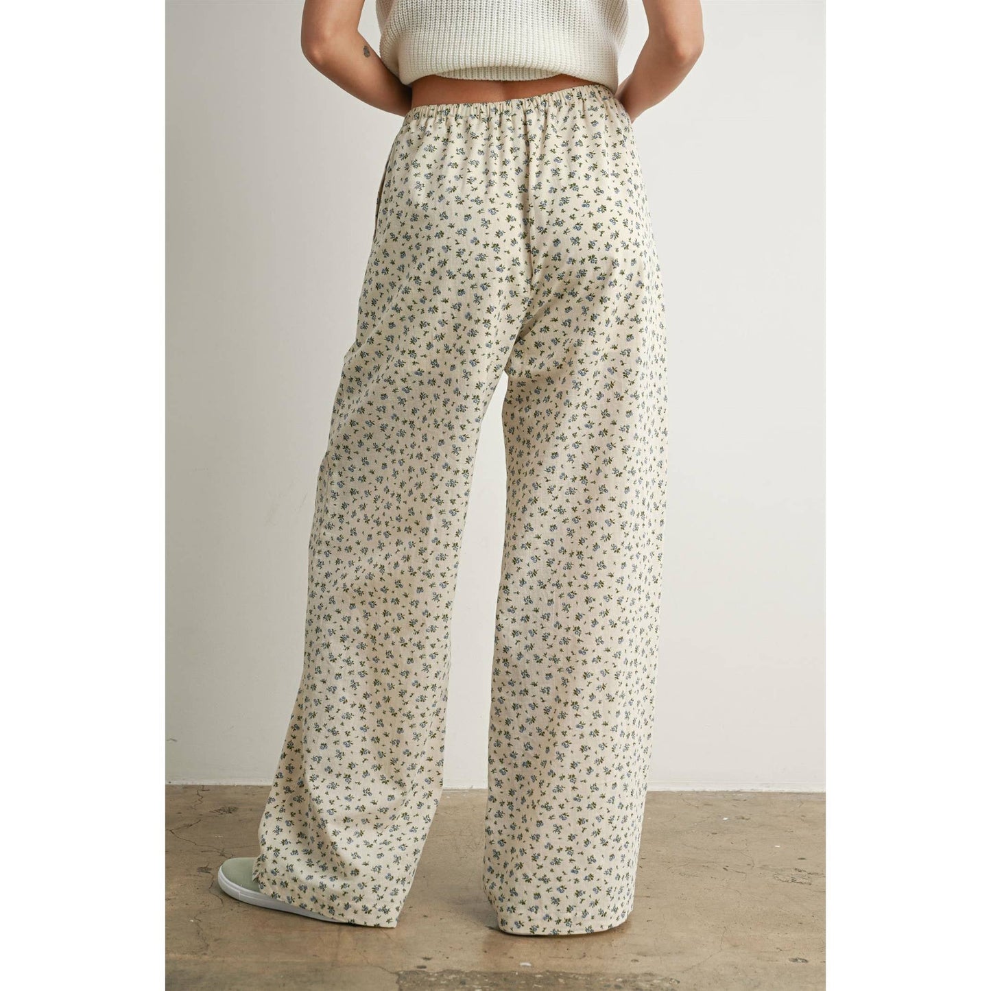 Floral Print Drawstring Pants - BMP7814