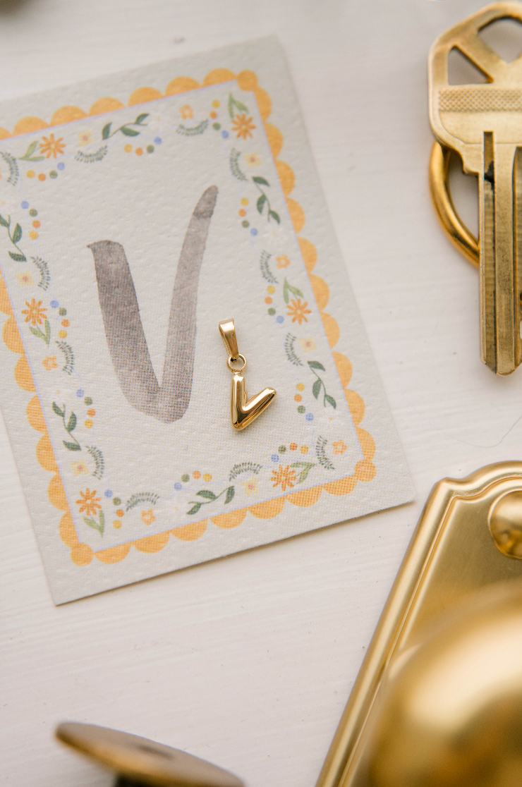 V - Letter Charm