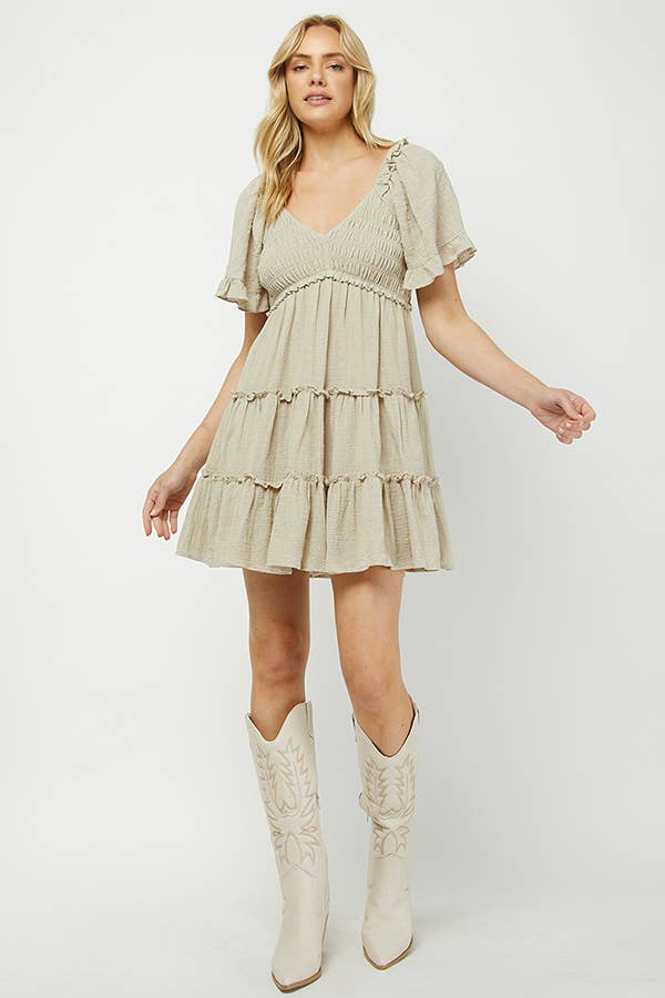 Ruffled Tiered Smocked Dress