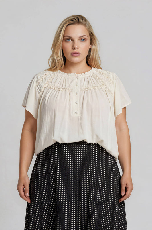 PLUS HENLEY BLOUSE