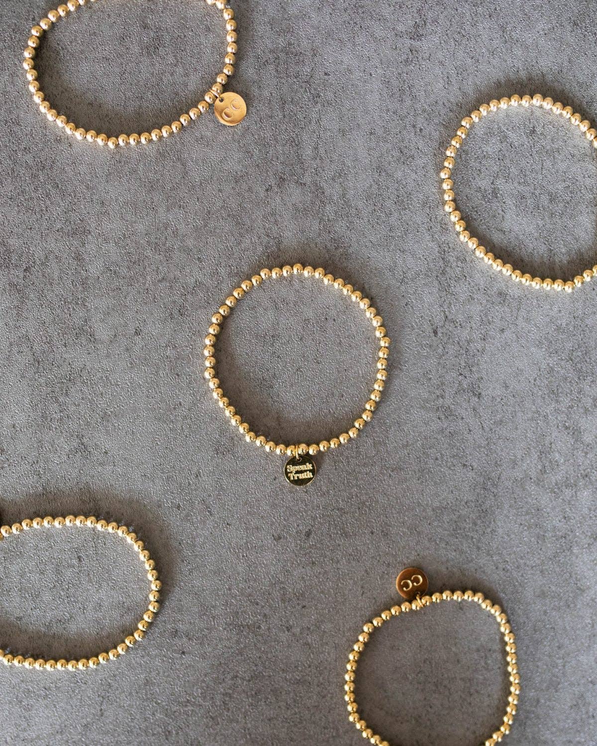 4mm Gold Bead Stacking Bracelet