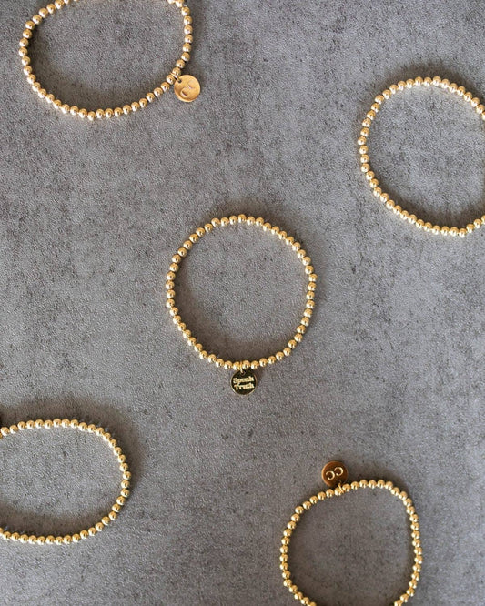 4mm Gold Bead Stacking Bracelet