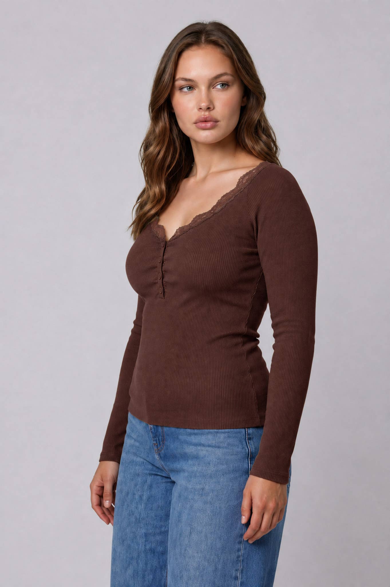 PLUS LACE SWEATER KNIT TOP