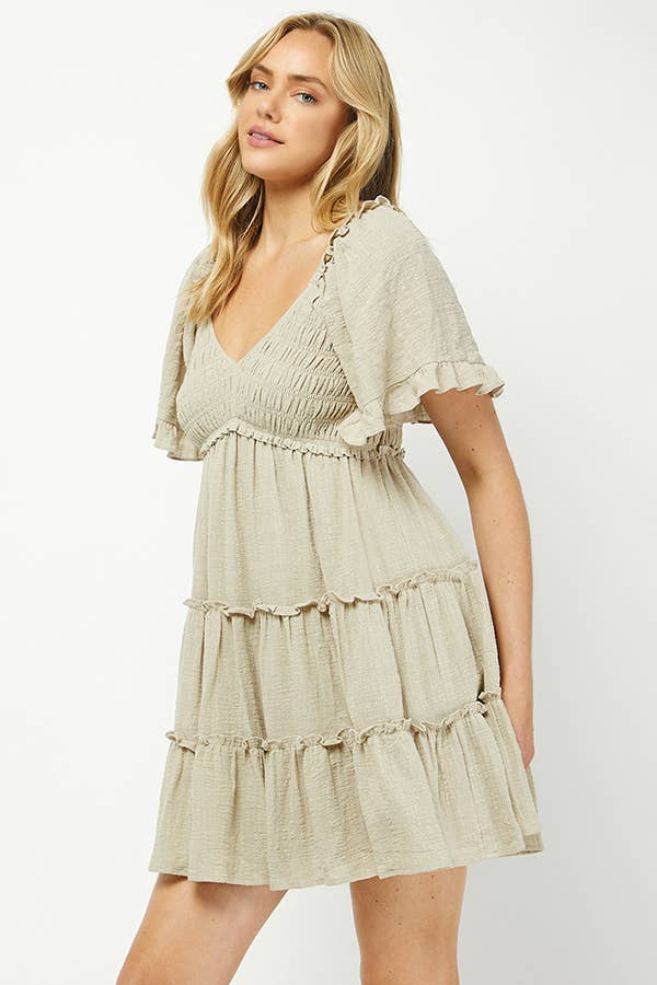 Ruffled Tiered Smocked Dress