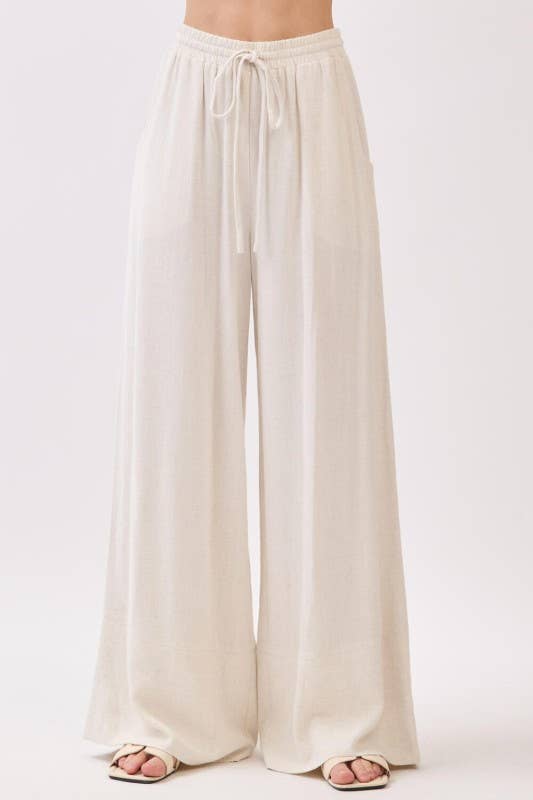 Solid Wide Leg Pants - VEP700005A