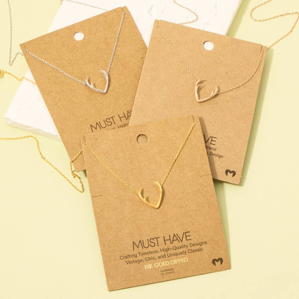 Classic Antler Pendant Necklace