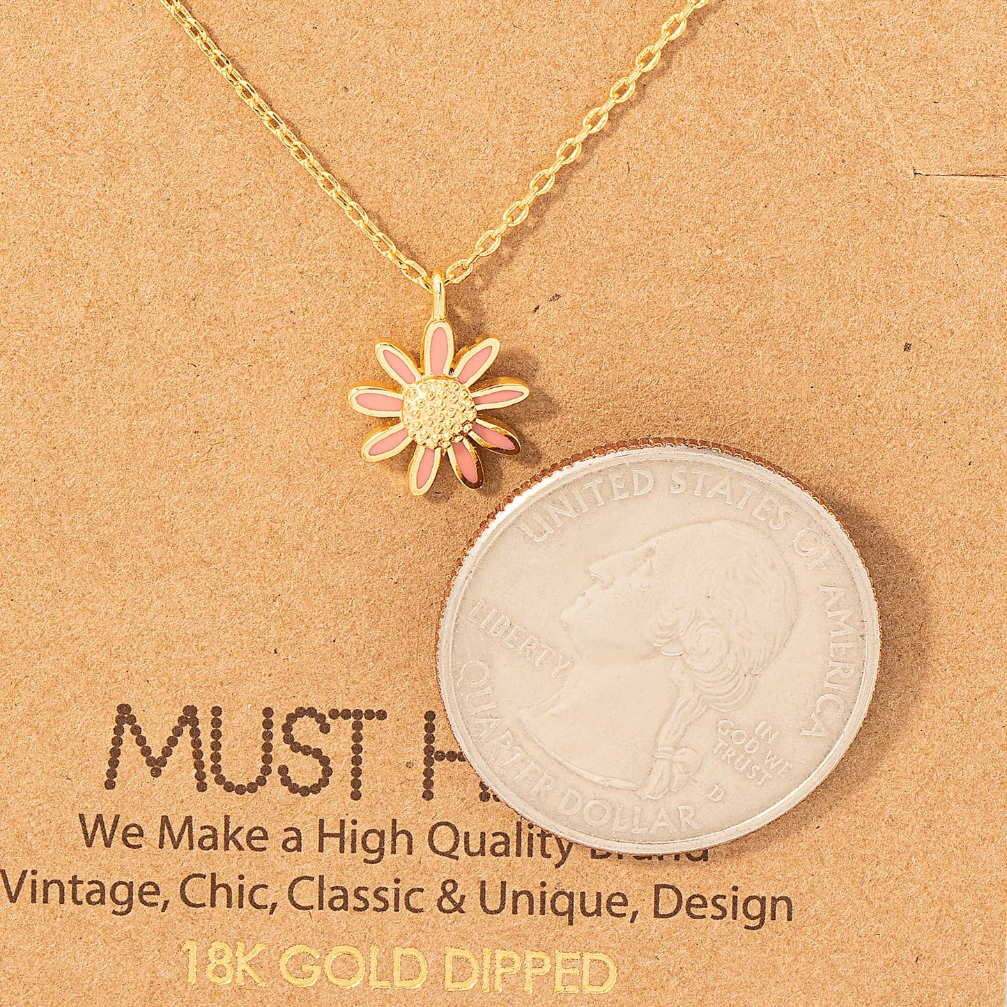 Dainty Daisy Flower Pendant Necklace